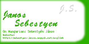 janos sebestyen business card