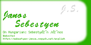 janos sebestyen business card